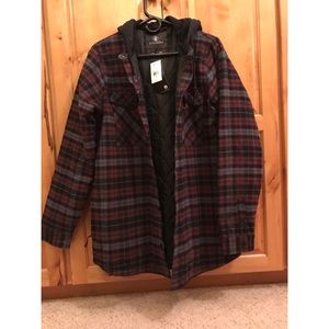 Volcom hooded flannel jacket